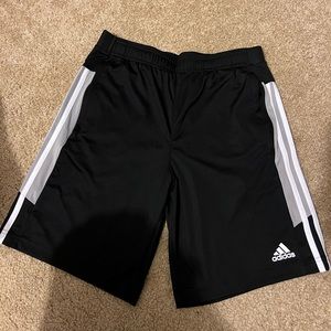 Men’s Adidas Athletic Shorts Black/White/Gray Size Small.